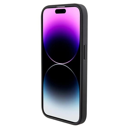Etui Ferrari Perforated Waves Metal Logo na iPhone 15 Pro - czarne