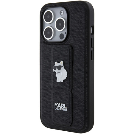 KARL LAGERFELD CASE DO IPHONE 15 PRO 6,1 GRIPSTAND SAFFIANO CHOUPETTE PINS