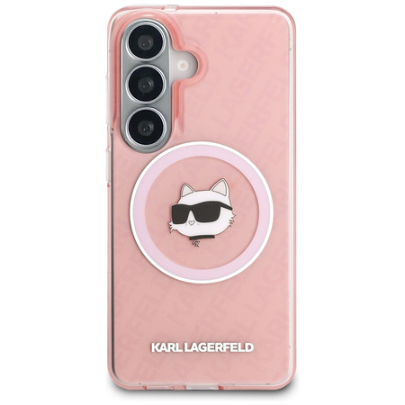 Etui Karl Lagerfeld IML Repeated         Choupette MagSafe do Samsung Galaxy S26 Plus różowy