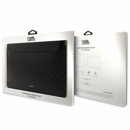 Karl Lagerfeld Sleeve KLCS14SAKLHPK 14 czarny/black Saffiano Plaque