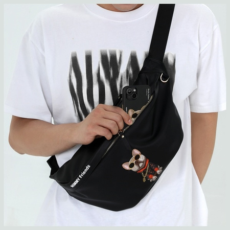 Nimmy Nerka na ramię czarny/black        Crossbody Glasses Cool Dog