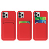 Card Case silikonowe etui portfel z kieszonką na kartę dokumenty do iPhone 12 różowy