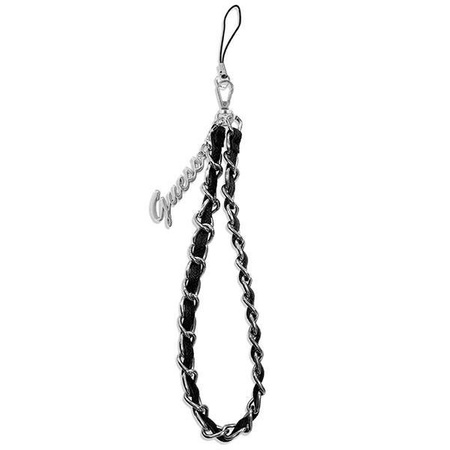 Guess zawieszka GUSTSASSK Phone Strap czarny/black Chain Metal Logo Charm