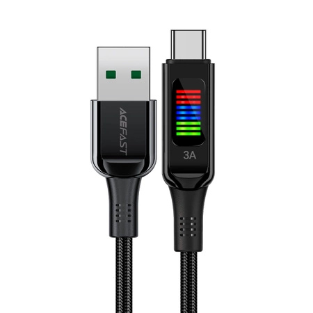 Kabel Acefast C7-04 USB-A USB-C 60W 1.2m z wyświetlaczem - czarny