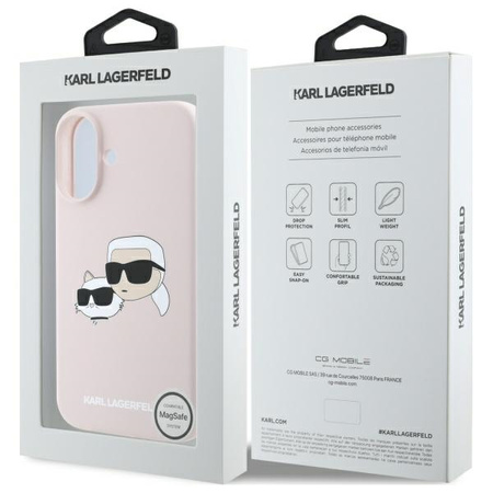KARL LAGERFELD ETUI DO IPHONE 16 6.1 DO MAGSAFE SILIKONOWE Z DOUBLE HEADS