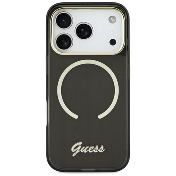 Etui Guess IML Script Metal MagSafe do   iPhone 17 czarny