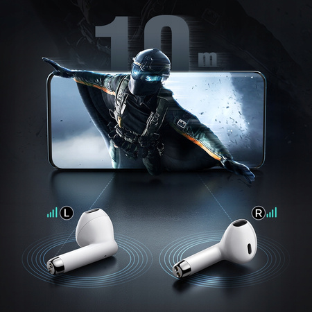 MCDODO SŁUCHAWKI BEZPRZEWODOWE DOUSZNE BLUETOOTH 5 Z MIKROFONEM ETUI BIAŁE