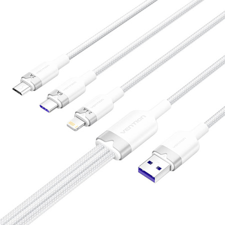 VENTION KABEL 3W1 USB A DO MICRO USB DO LIGHTNING DO ŁADOWANIA TELEFONÓW 6A