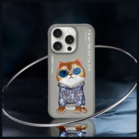 NIMMY ETUI CASE POKROWIEC DO IPHONE 16 PRO 6.3 SZARY OCHRONA GLASS COOL CAT