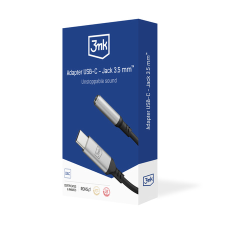 3MK ADAPTER USB-C DO JACK 3,5 MM DO TELEFONÓW Z SYSTEMEM ANDROID SŁUCHAWKI