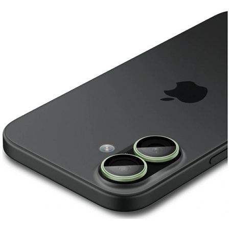 Osłona aparatu Spigen Optik Pro Glas.TR  "EZ FIT" Camera Protector 2szt do iPhone 17 / 16 / 16 Plus zielony