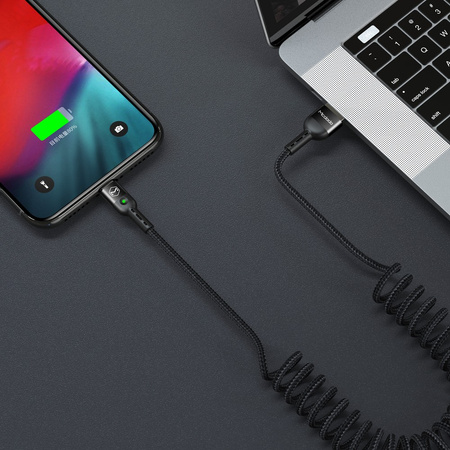 Mcdodo Omega Phone Cable Spring Fast LED USB Type-C PD 1.8m Black