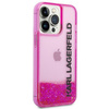Etui Karl Lagerfeld KLHCP14LLCKVF na iPhone 14 Pro - różowe Liquid Glitter Elong