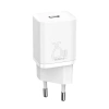 Szybka ładowarka sieciowa Baseus Si USB-C 25W 3A z kablem USB-C / USB-C 1m - biały