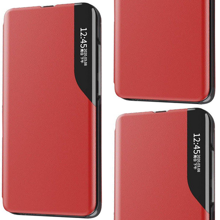 Eco Leather View Case elegancki futerał etui z klapką i funkcją podstawki iPhone 13 mini czerwony