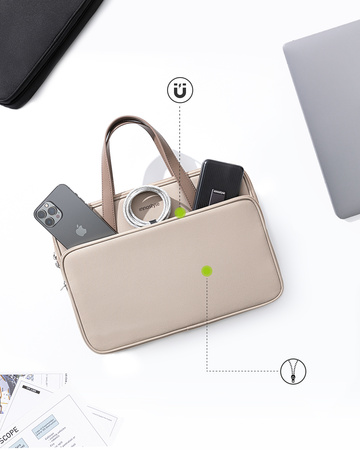 INNOSTYLE DAMSKA TORBA NA LAPTOPA 15 6 16 WODOODPORNA OMNIPROTECT BEŻOWA