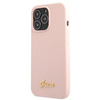 Etui Guess GUHCP13XLSLMGLP na iPhone 13 Pro Max 6.7" jasnoróżowy/light pink hardcase Silicone Script Gold Logo