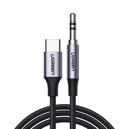 Ugreen kabel audio stereo AUX 3,5 mm mini jack - USB Typ C do telefonu tabletu 1m czarny ( 20192)