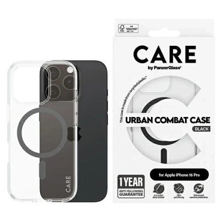 CARE by PanzerGlass Flagship Case iPhone 16 Pro 6.3 czarny/black MagSafe 1346