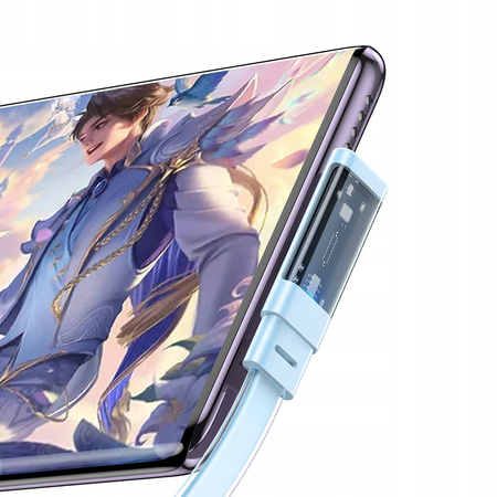 MCDODO KABEL USB-C KĄTOWY SZYBKIE ŁADOWANIE USB TYP C 3A 65W NIEBIESKI 2M