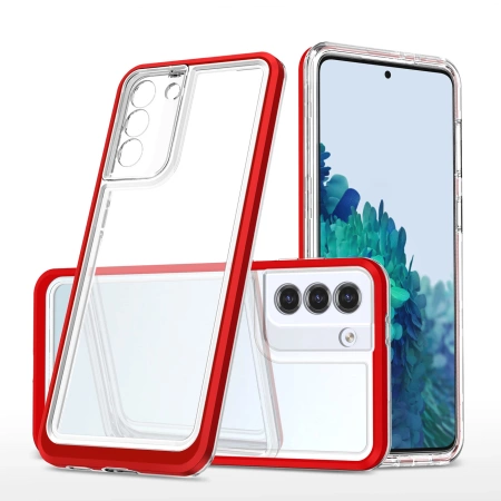 HURTEL CLEAR 3IN1 ETUI DO SAMSUNG GALAXY S22 ŻELOWY POKROWIEC Z RAMKĄ