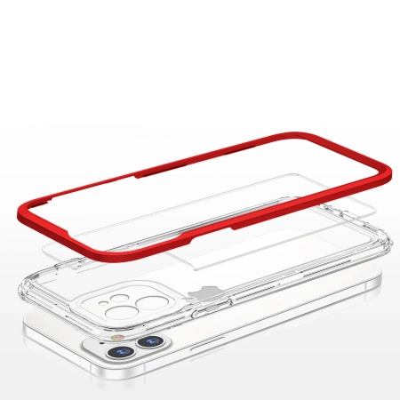 HURTEL ETUI POKROWIEC DO IPHONE 12 3IN1 Z RAMKĄ OCHRONA PRZED ZARYSOWANIAMI