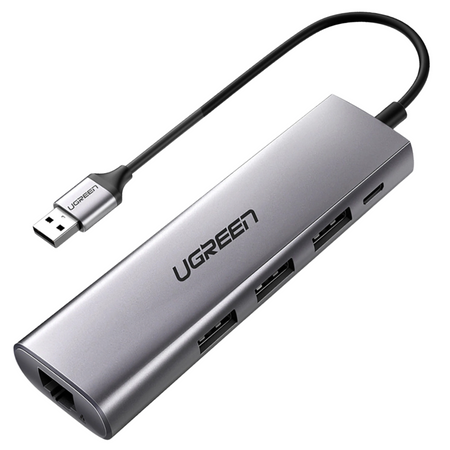 UGREEN ADAPTER USB-A 3.0 DO LAPTOPA KOMPUTERA 5W1 3X USB-A RJ45 MICRO USB