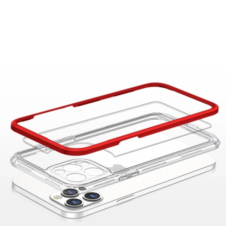 HURTEL POKROWIEC CLEAR 3IN1 DO IPHONE 12 PRO MAX Z RAMKĄ WYSOKO OCHRONNY