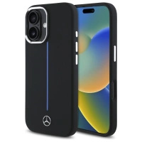 MERCEDES ETUI DO IPHONE 16 6.1 HARDCASE SILIKONOWE DO MAGSAFE BLUE STRIPE