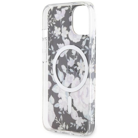 Etui Guess GUHMP14MHCFWSK na iPhone 14 Plus 6.7" - czarne Flower MagSafe