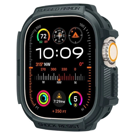 Etui Spigen Rugged Armor na Apple Watch Ultra 1 / 2 (49 mm) - ciemnozielone