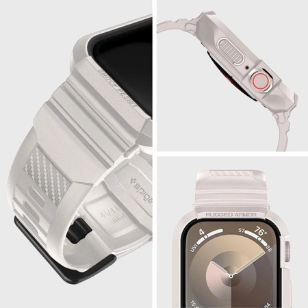 Etui Spigen Rugged Armor Pro na Apple Watch 4 / 5 / 6 / 7 / 8 / 9 / SE (44 / 45 mm) - beżowe