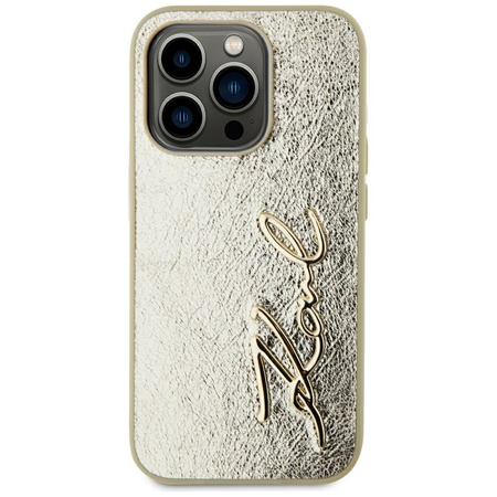 KARL LAGERFELD ETUI WRINKLED METAL SIGNATURE DO IPHONE 15 PRO MAGNETYCZNE