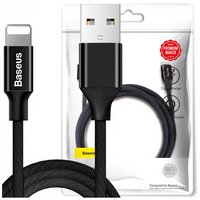 Baseus Yiven kabel przewód w materiałowym oplocie USB / Lightning 1,8M czarny (CALYW-A01)