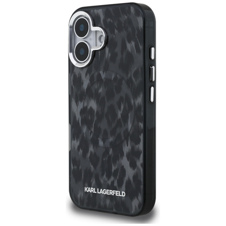 Etui Karl Lagerfeld IML Leopard Pattern  MagSafe do iPhone 16 czarny