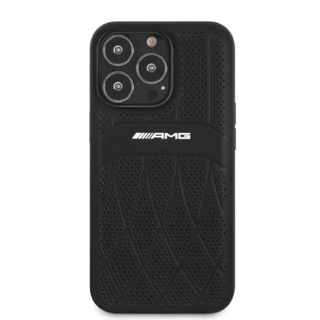 AMG AMHCP13XOSDBK iPhone 13 Pro Max 6,7" czarny/black hardcase Leather Curved Lines