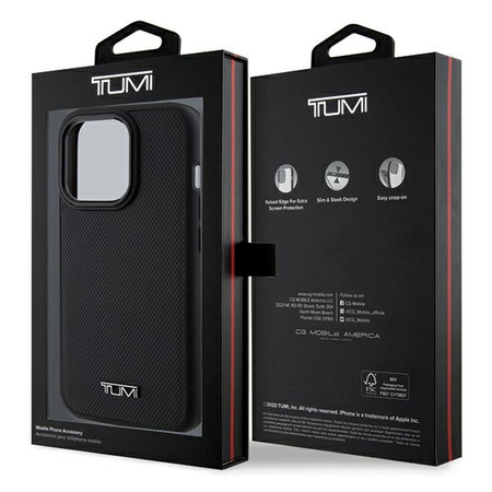 Tumi TUHMP15LRBAK iPhone 15 Pro 6.1czarny/black hardcase Leather Balistic Pattern MagSafe