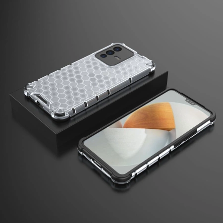 HURTEL ETUI HONEYCOMB DO VIVO V23 5G POKROWIEC Z ŻELOWĄ RAMKĄ PRZEZROCZYSTY