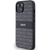 DKNY ETUI DO IPHONE 15 PLUS 14 PLUS HARDCASE LEATHER MONO STRIPE METAL LOGO