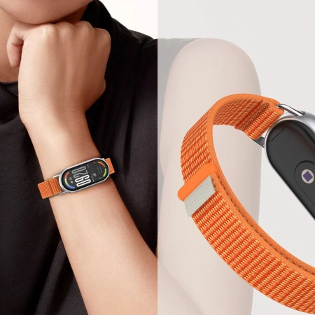 Pasek Tech-Protect Nylon Pro na Xiaomi Smart Band 8 / 9 / 10 / NFC - czarno-pomarańczowo