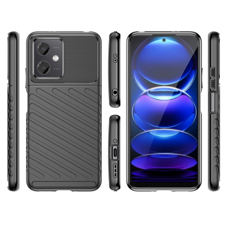 Thunder Case etui Xiaomi Poco X5 5G / Redmi Note 12 5G silikonowy pancerny pokrowiec czarne