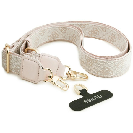 Guess nakładka 4G Big Rhinestone Triangle Strap MagSafe do Samsung Galaxy S26 różowa