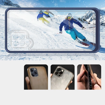 HURTEL ETUI POKROWIEC CLEAR 3IN1 DO SAMSUNG GALAXY A42 5G ŻELOWY Z RAMKĄ