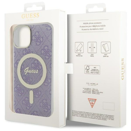 Etui Guess GUHMP14MH4STU na iPhone 14 Plus 6.7" purpurowy/purple hardcase 4G MagSafe