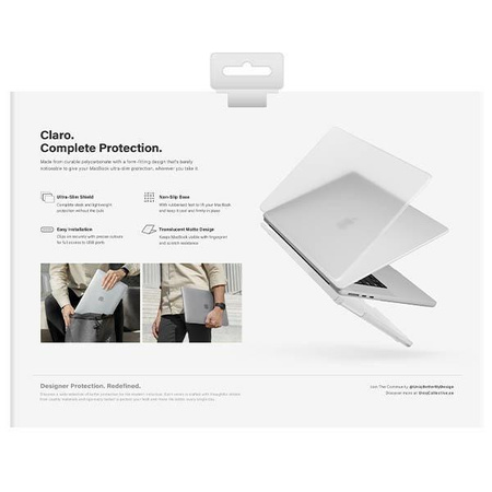 Etui Uniq Claro na MacBook Air 13 (2022) przezroczysty/dove matte clear