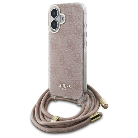 GUESS ETUI DO IPHONE 16 6.1 CROSSBODY CORD 4G PRINT Z DESIGNEROWYM LOGO