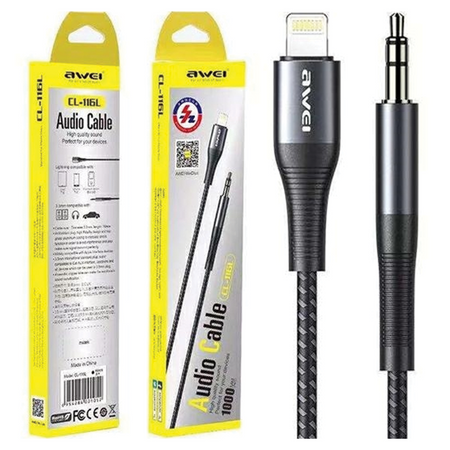 AWEI PRZEJŚCIÓWKA DO LIGHTNING DO JACK 3.5 DO IPHONE 7 8 X XS XR WYSOKA