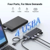 UGREEN HUB CM653 Z 4 PORTAMI USB-A I KABLEM ZASILAJĄCYM DO URZĄDZEŃ Z USB-A