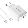 TECH-PROTECT ŁADOWARKA SIECIOWA PD 20W QC3.0 DO USB-C LIGHTNING KABEL