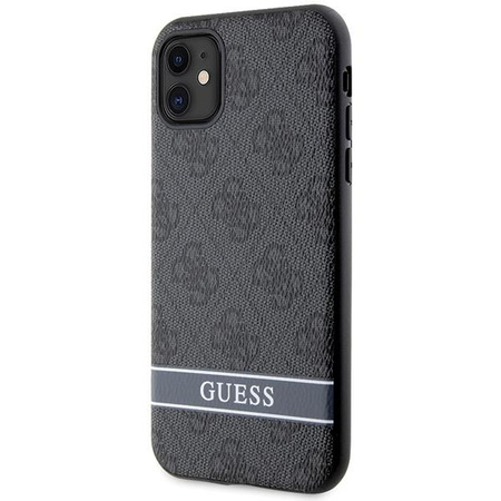 Etui Guess GUHCN61P4SNK na iPhone 11 / Xr - szare hardcase 4G Stripe